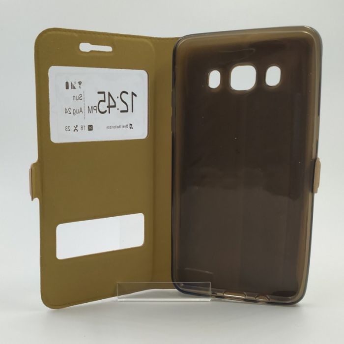 Кожаный противоударный чехол-книжка G-CASE Samsung Galaxy J5 2016 J510 Gold