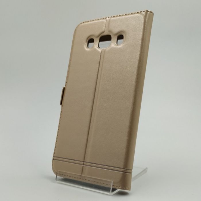 Кожаный противоударный чехол-книжка G-CASE Samsung Galaxy J5 2016 J510 Gold