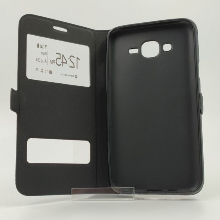 Кожаный противоударный чехол-книжка G-CASE Samsung Galaxy J7 Black