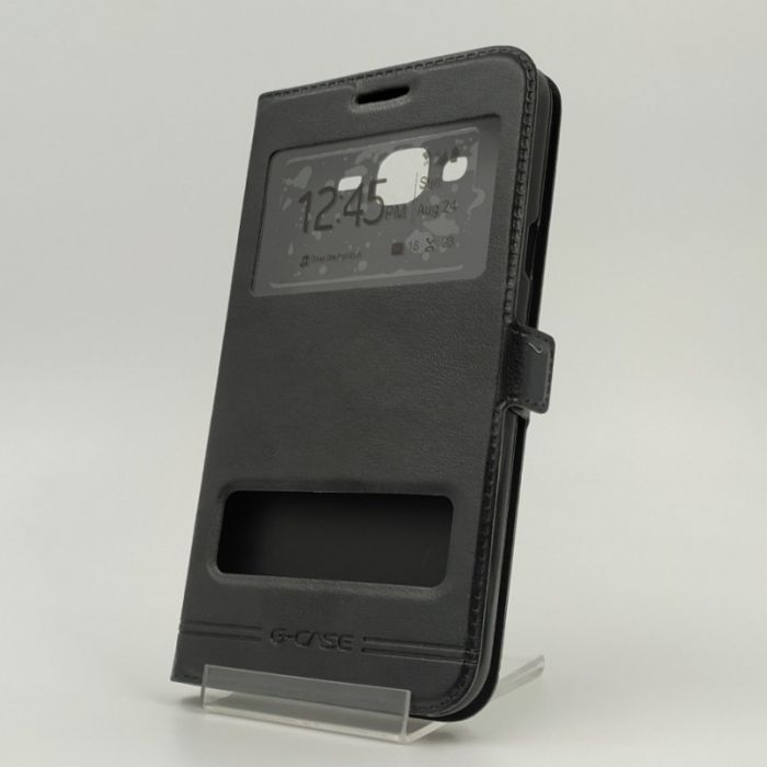 Кожаный противоударный чехол-книжка G-CASE Samsung Galaxy J7 Black