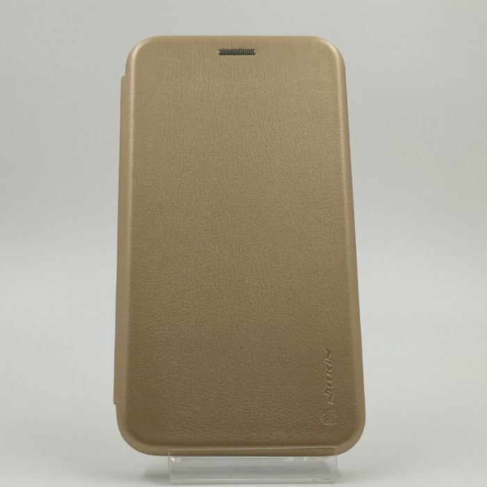 Кожаный противоударный чехол-книжка Nillkin Samsung Galaxy J7 Gold