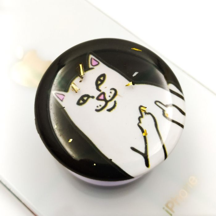 Держатель для телефона PopSocket Brave Cat glitter