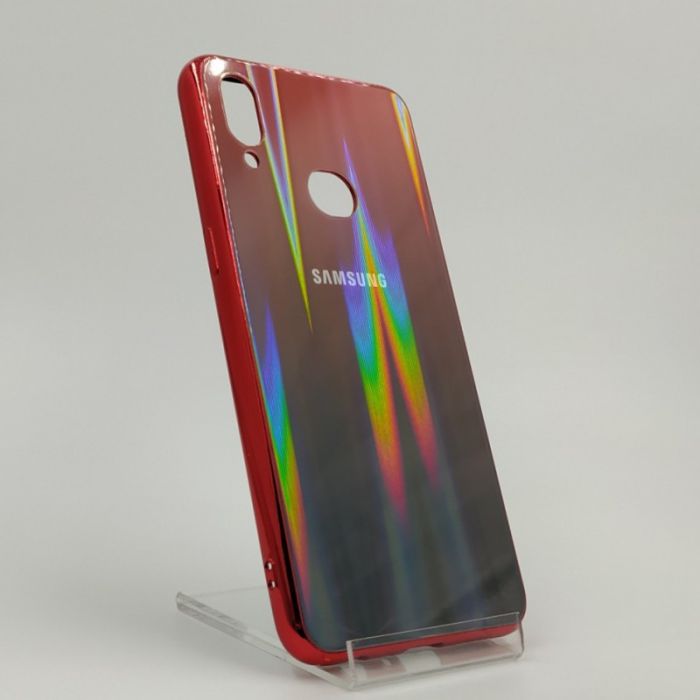 Стеклянный чехол Gradient case Samsung A10S wine-colored