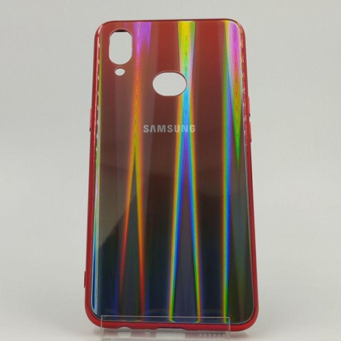 Стеклянный чехол Gradient case Samsung A10S wine-colored
