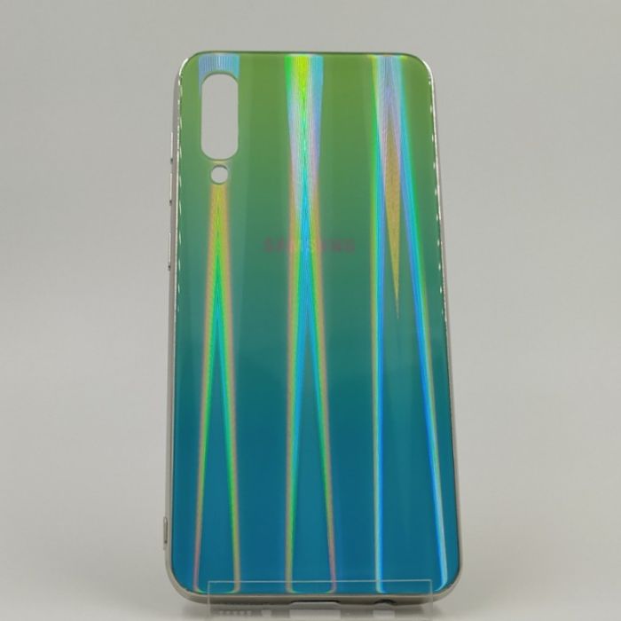 Стеклянный чехол Gradient case Samsung A50 aquamarine