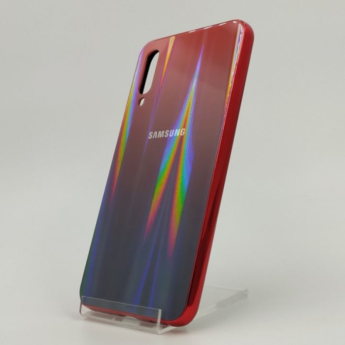 Стеклянный чехол Gradient case Samsung A50 wine-colored