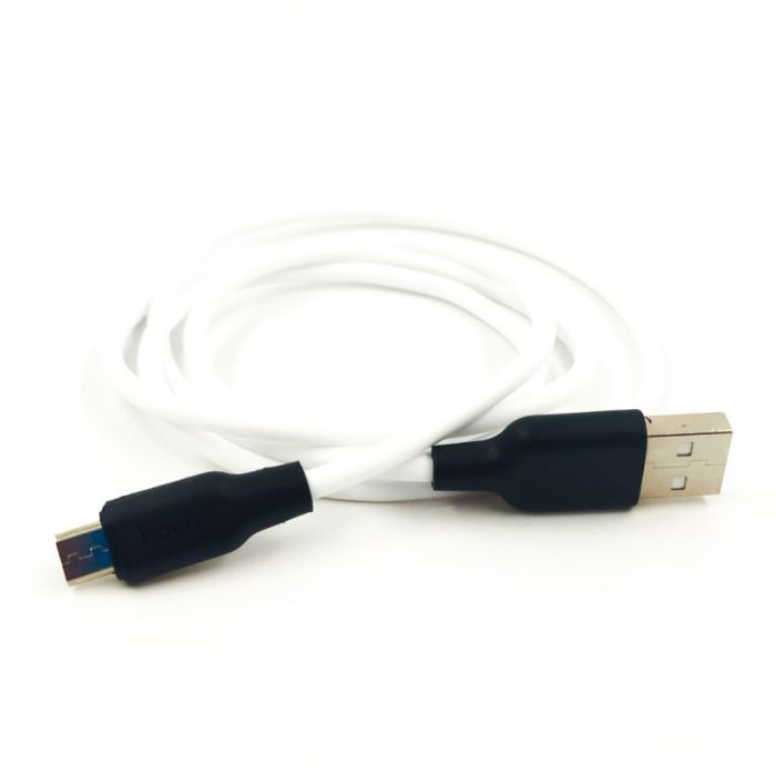 Сверхпрочный силиконовый USB кабель HOCO X21 Micro USB White