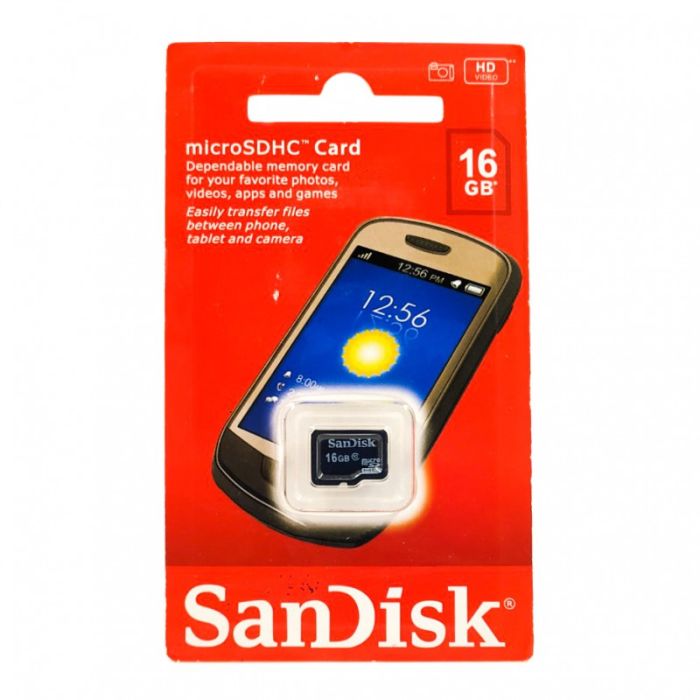 Карта памяти microSD SanDisk 16 Gb 4 Class