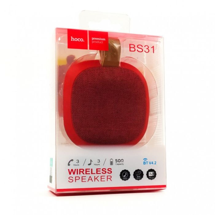 Портативная Bluetooth колонка HOCO BS31 red