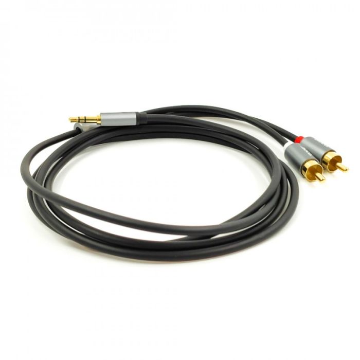 Кабель переходник  Aux - 2 RCA тюльпан 1,5м Hoco UPA10