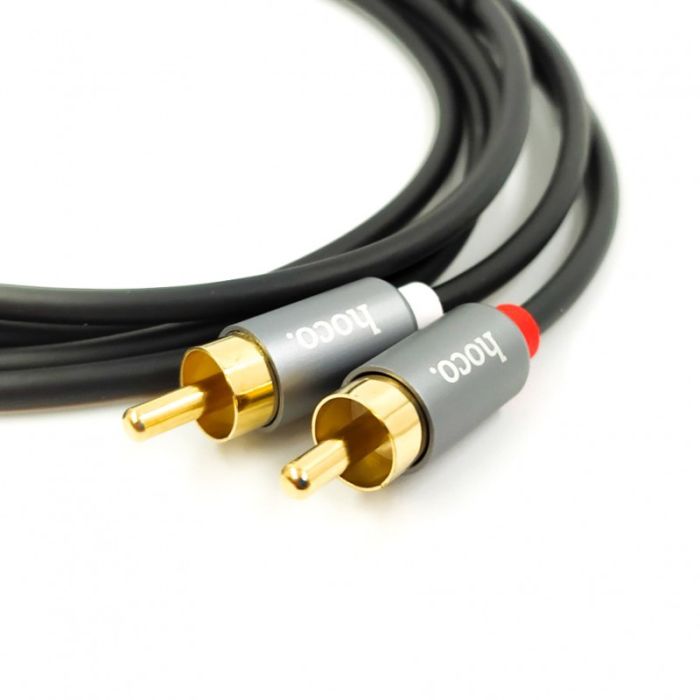 Кабель переходник  Aux - 2 RCA тюльпан 1,5м Hoco UPA10
