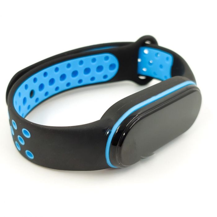 Силиконовый ремешок-браслет TCCG для Mi Band 5 Black-Blue