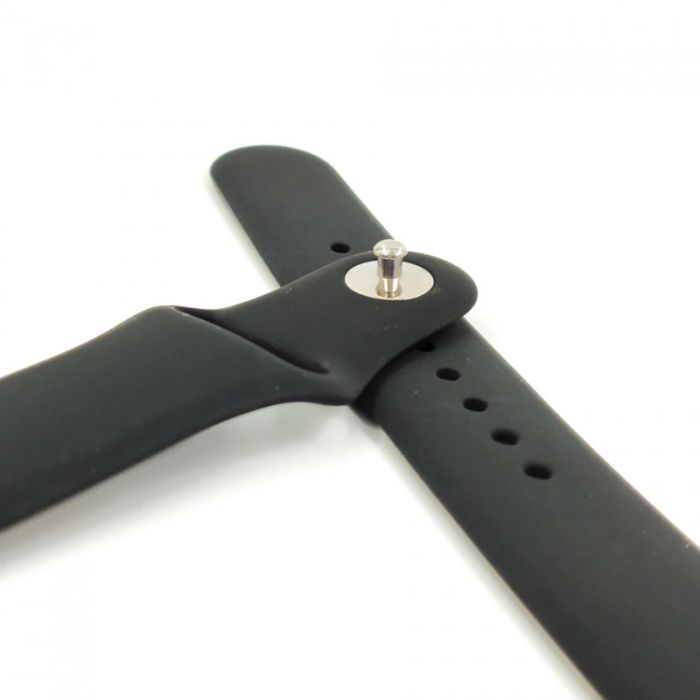 Универсальный силиконовый ремешок 20мм для фитнес брастета Amazfit Black
