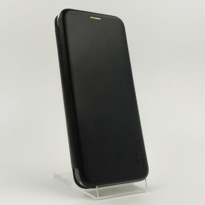 Кожаный противоударный чехол-книжка Hoco Huawei P40 Lite Black
