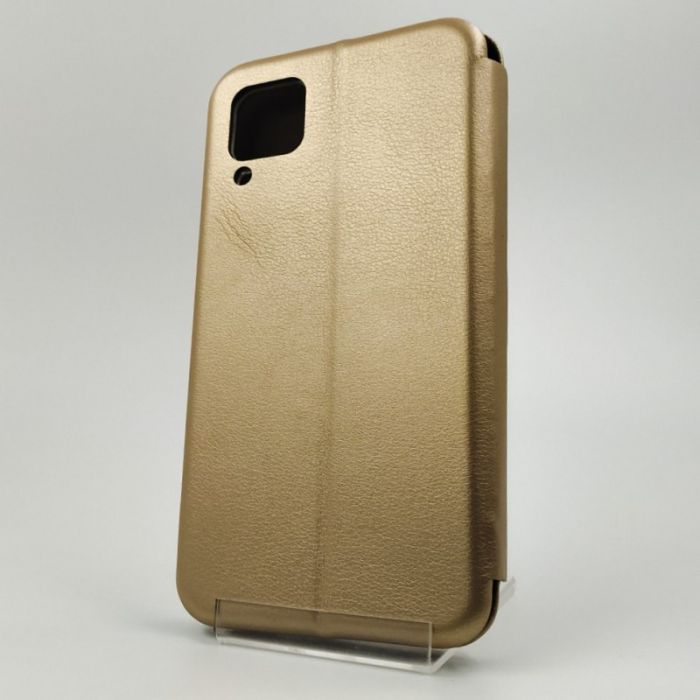Кожаный противоударный чехол-книжка Hoco Huawei P40 Lite Gold