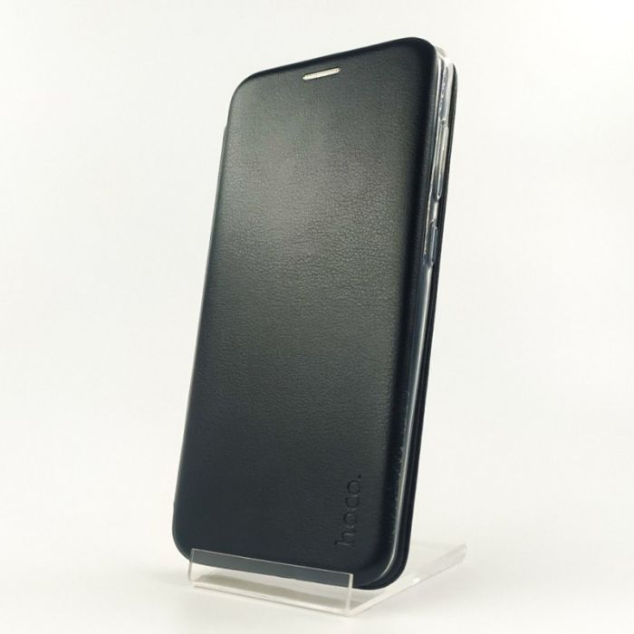 Кожаный противоударный чехол-книжка Hoco Samsung A11 Black
