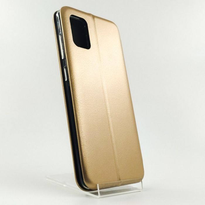 Кожаный противоударный чехол-книжка Hoco Case Samsung A41 Gold