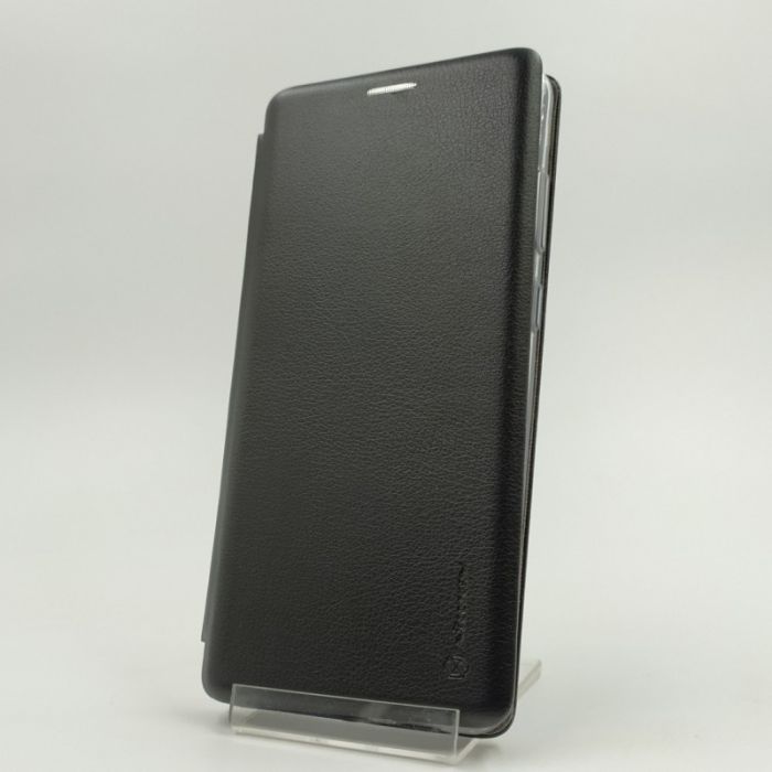 Кожаный противоударный чехол-книжка Wing Samsung A71 Black