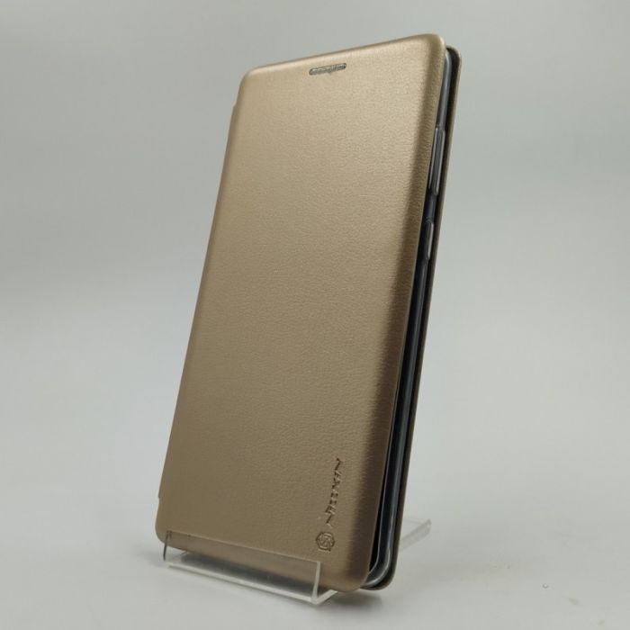 Кожаный противоударный чехол-книжка Wing Samsung Note10 Lite Gold