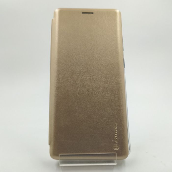 Кожаный противоударный чехол-книжка Wing Samsung Note10 Lite Gold