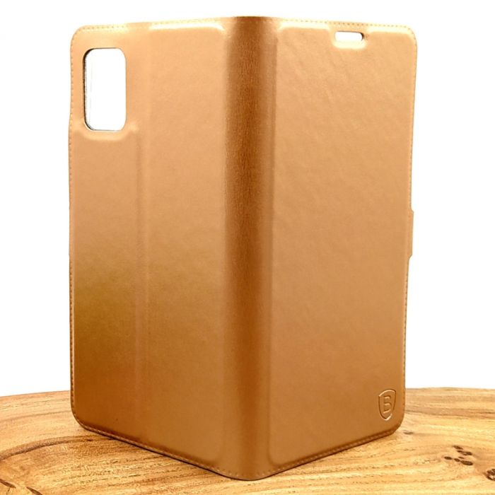 Оригинальный кожаный чехол-накладка Baseus для Samsung A51 Gold