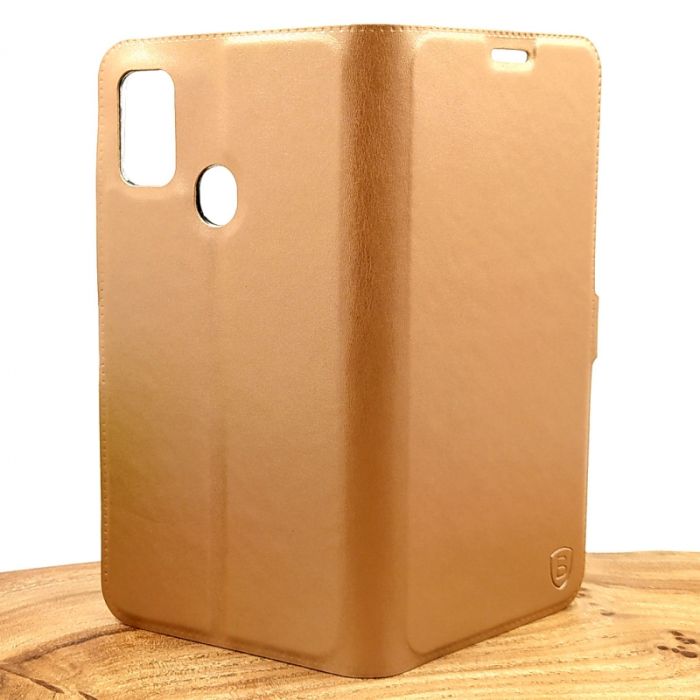 Оригинальный кожаный чехол-накладка Baseus для Samsung M30s Gold