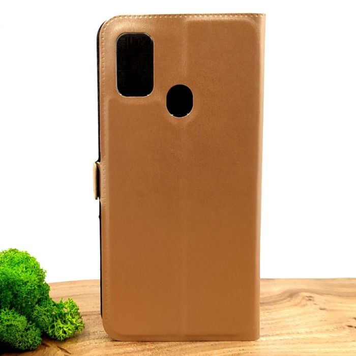 Оригинальный кожаный чехол-накладка Baseus для Samsung M30s Gold