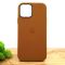 Оригинальный кожаный чехол-накладка Molan Leather Case для IPHONE 12(6.1) Brown