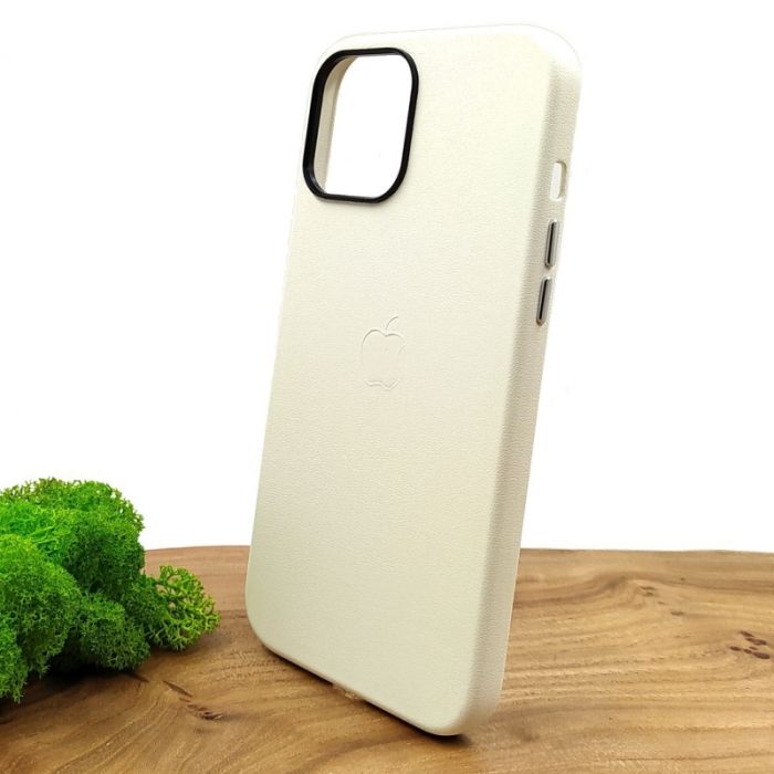 Оригинальный кожаный чехол-накладка Molan Leather Case для IPHONE 12(6.1) White