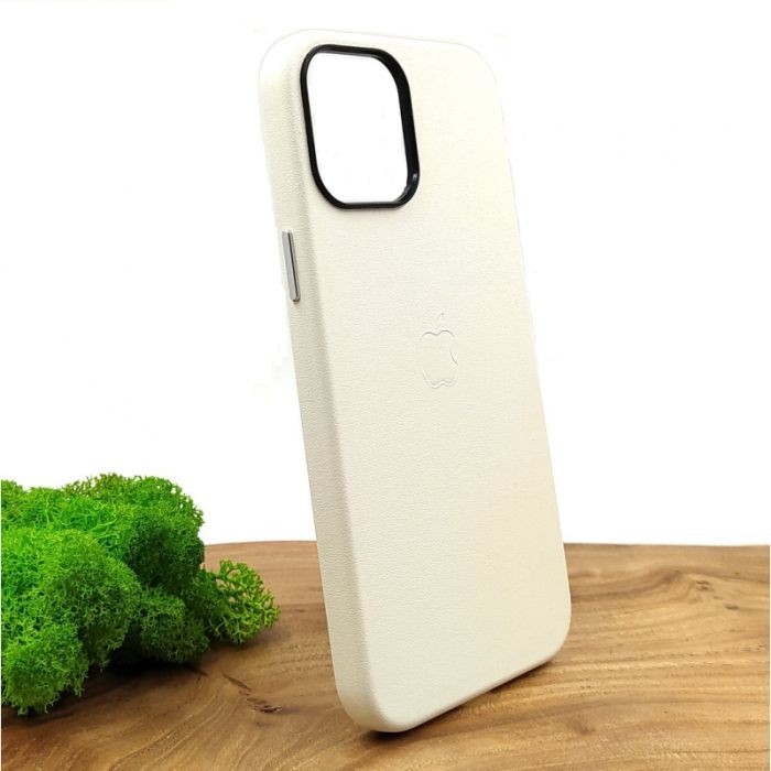 Оригинальный кожаный чехол-накладка Molan Leather Case для IPHONE 12(6.1) White