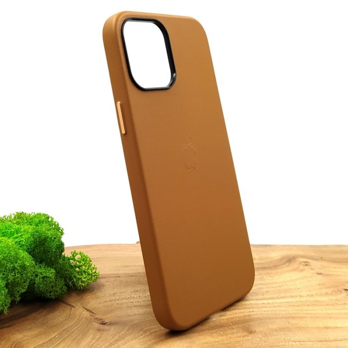 Оригинальный кожаный чехол-накладка Molan Leather Case для IPHONE 12(6.7) Brown