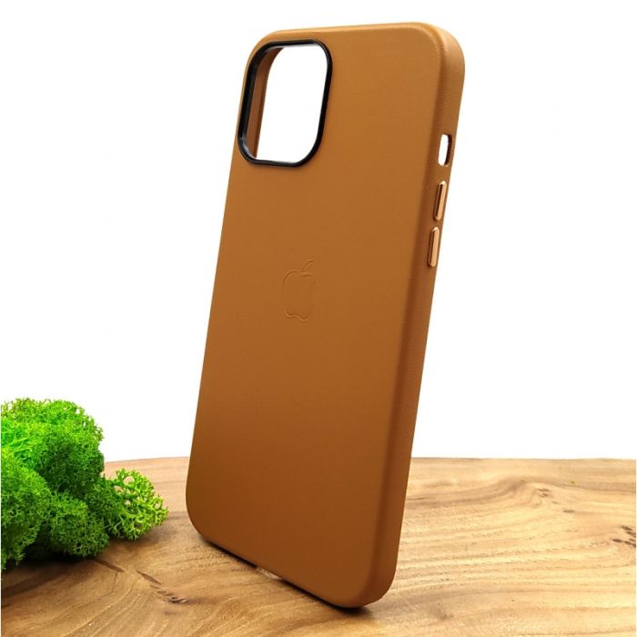Оригинальный кожаный чехол-накладка Molan Leather Case для IPHONE 12(6.7) Brown