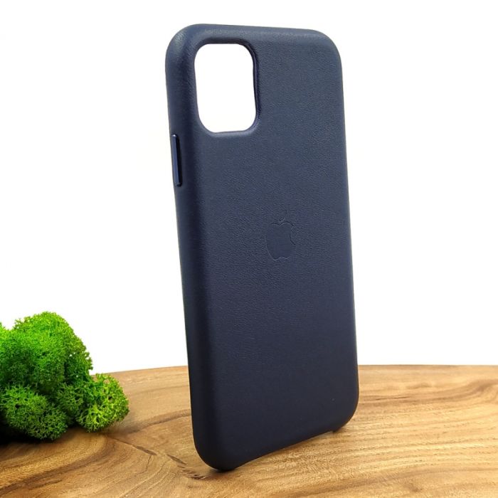 Оригинальный кожаный чехол-накладка Molan Leather Case for Apple iPhone 11 Blue