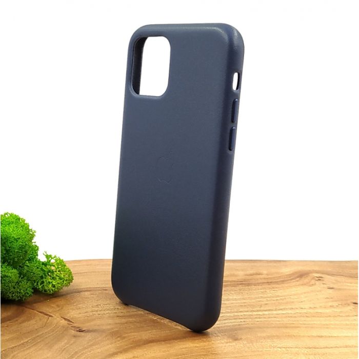 Оригинальный кожаный чехол-накладка Molan Leather Case for Apple iPhone 11 Pro Blue
