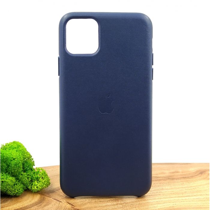 Оригинальный кожаный чехол-накладка Molan Leather Case for Apple iPhone 11 Pro max Blue