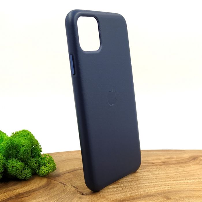 Оригинальный кожаный чехол-накладка Molan Leather Case for Apple iPhone 11 Pro max Blue