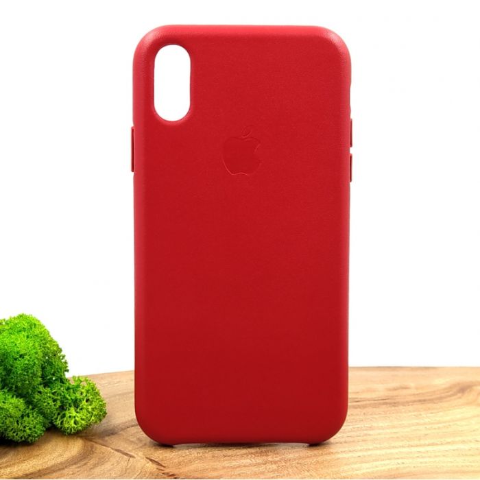 Оригинальный кожаный чехол-накладка Molan Leather Case for Apple iPhone XR Red