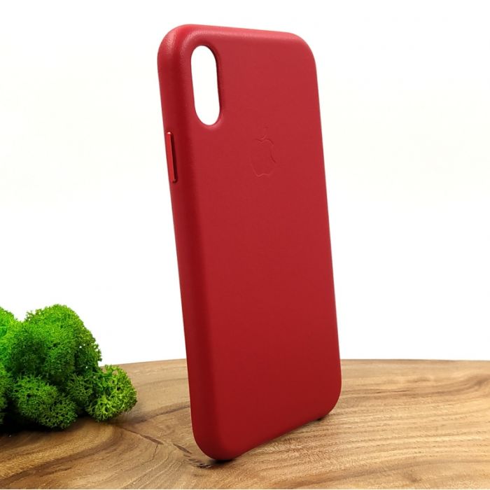 Оригинальный кожаный чехол-накладка Molan Leather Case for Apple iPhone XR Red