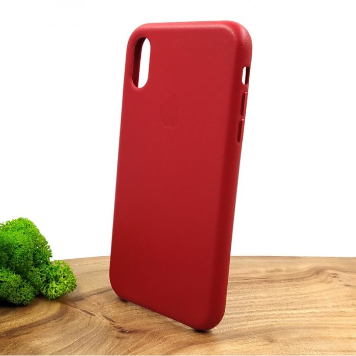 Оригинальный кожаный чехол-накладка Molan Leather Case for Apple iPhone XR Red