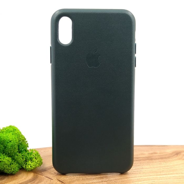 Оригинальный кожаный чехол-накладка Molan Leather Case for Apple iPhone XS Max Pine Green