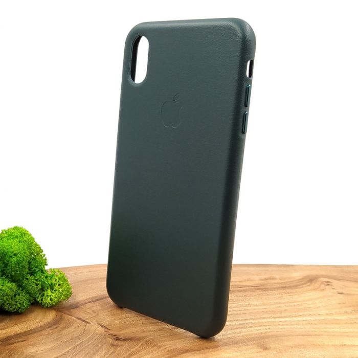 Оригинальный кожаный чехол-накладка Molan Leather Case for Apple iPhone XS Max Pine Green