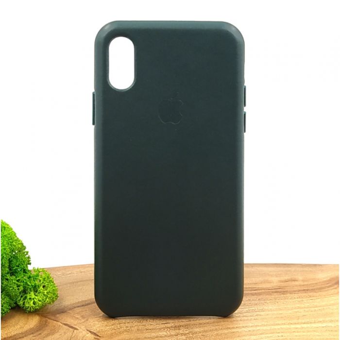 Оригинальный кожаный чехол-накладка Molan Leather Case for Apple iPhone XS Pine green