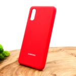 Оригинальный матовый чехол-накладка Silicone Case для Samsung A02 Red
