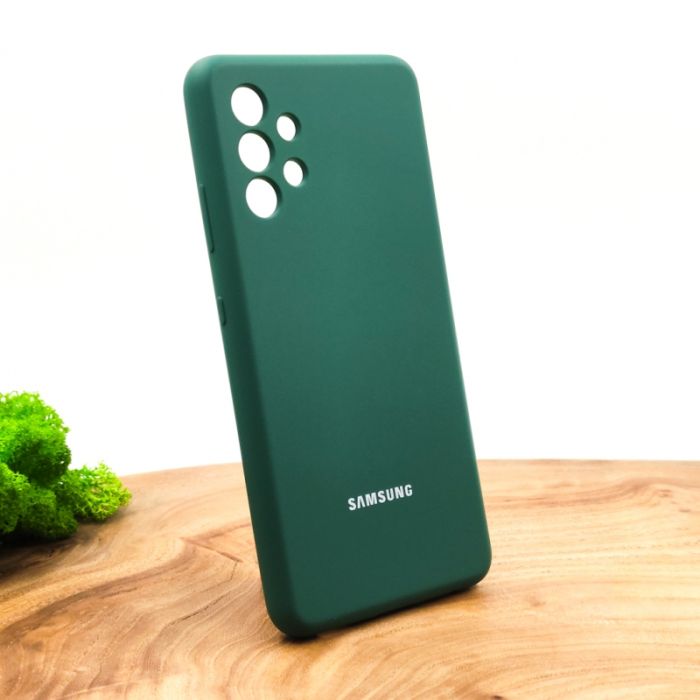 Оригинальный матовый чехол-накладка Silicone Case для SAMSUNG A32 4G Blue Green