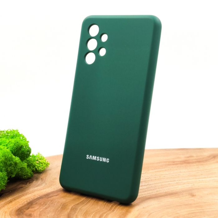 Оригинальный матовый чехол-накладка Silicone Case для SAMSUNG A32 4G Blue Green