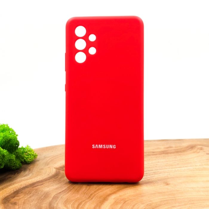 Оригинальный матовый чехол-накладка Silicone Case для SAMSUNG A32 4G Red
