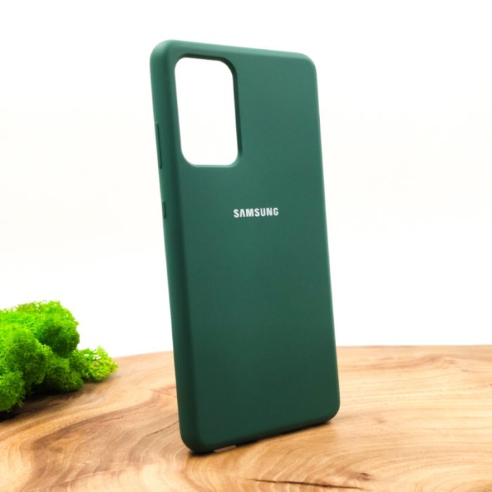 Оригинальный матовый чехол-накладка Silicone Case для SAMSUNG A52 Blue Green
