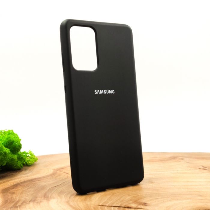 Оригинальный матовый чехол-накладка Silicone Case для Samsung A72 Black