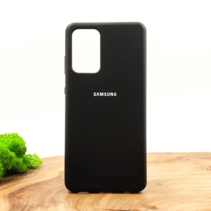 Оригинальный матовый чехол-накладка Silicone Case для Samsung A72 Black