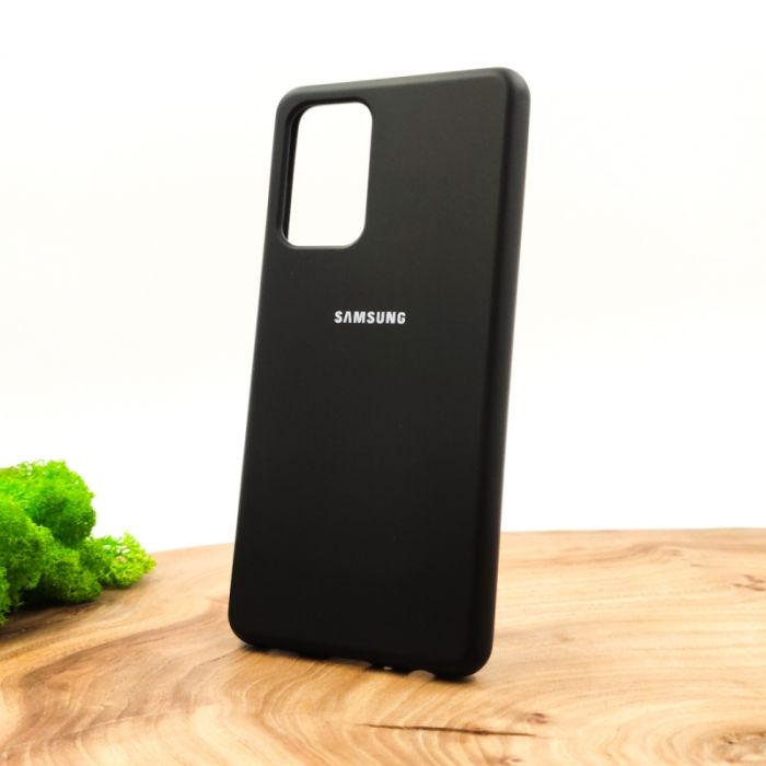 Оригинальный матовый чехол-накладка Silicone Case для Samsung A72 Black